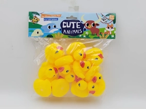 Vinyl 12 Medium Yellow Ducks with BB Whistle, PVC Header Bag