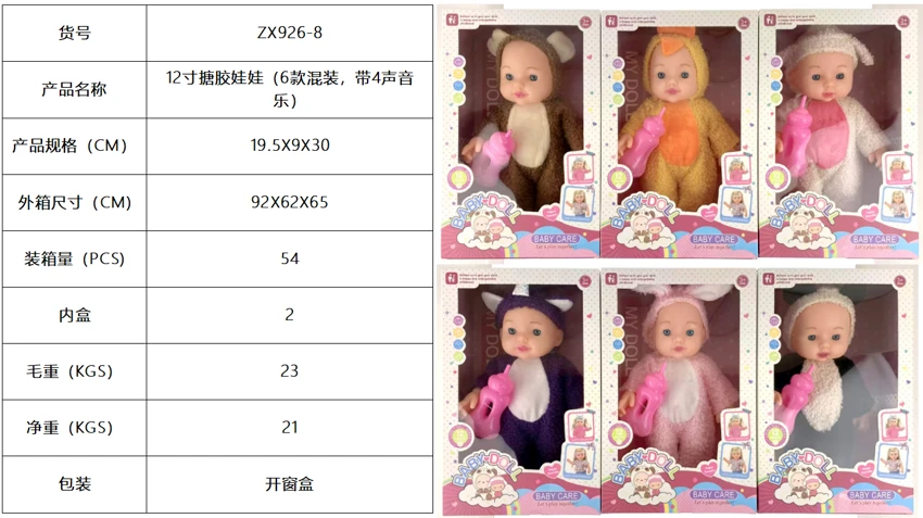 ตุ๊กตาหุ่นยนต์ 12 นิ้ว (แพ็ค 6 แบบผสม พร้อมเพลง 4 เสียง)