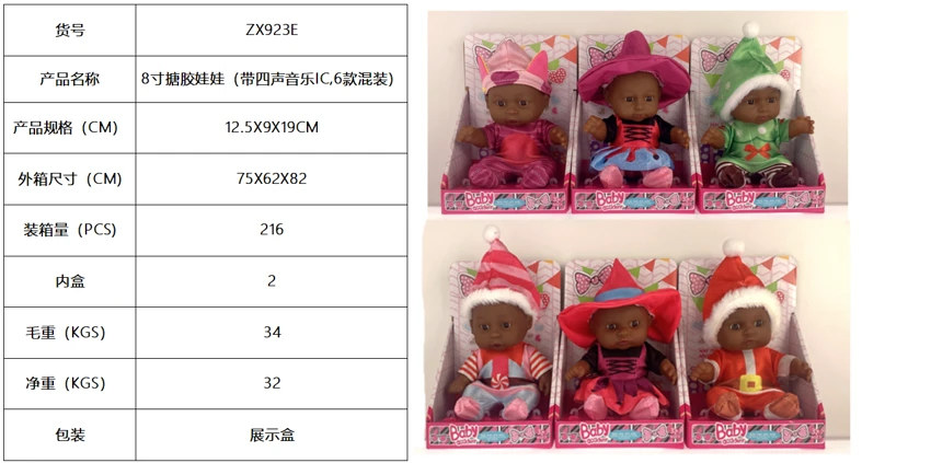 Anak patung 8 inci (dengan empat IC muzik, 6 campuran)