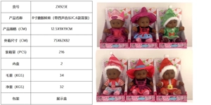 Anak patung 8 inci (dengan empat IC muzik, 6 campuran)