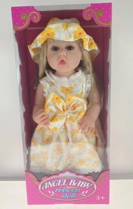 22" Reborn Doll (7 Styles Assorted) with Diaper, Pacifier and Doll Birth Certificate