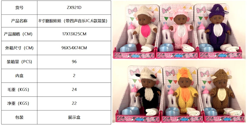 ตุ๊กตาหุ่นยนต์ 8 นิ้ว (มีไอซีเพลงสี่เสียง 6 แบบผสม)