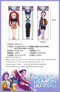 12" Solid Body 15-Jointed K-POP Huntress Girl Group Lumi, Mira, Zoe Doll with Colorful Lights, Music & Theme Song (3 Styles Assorted)