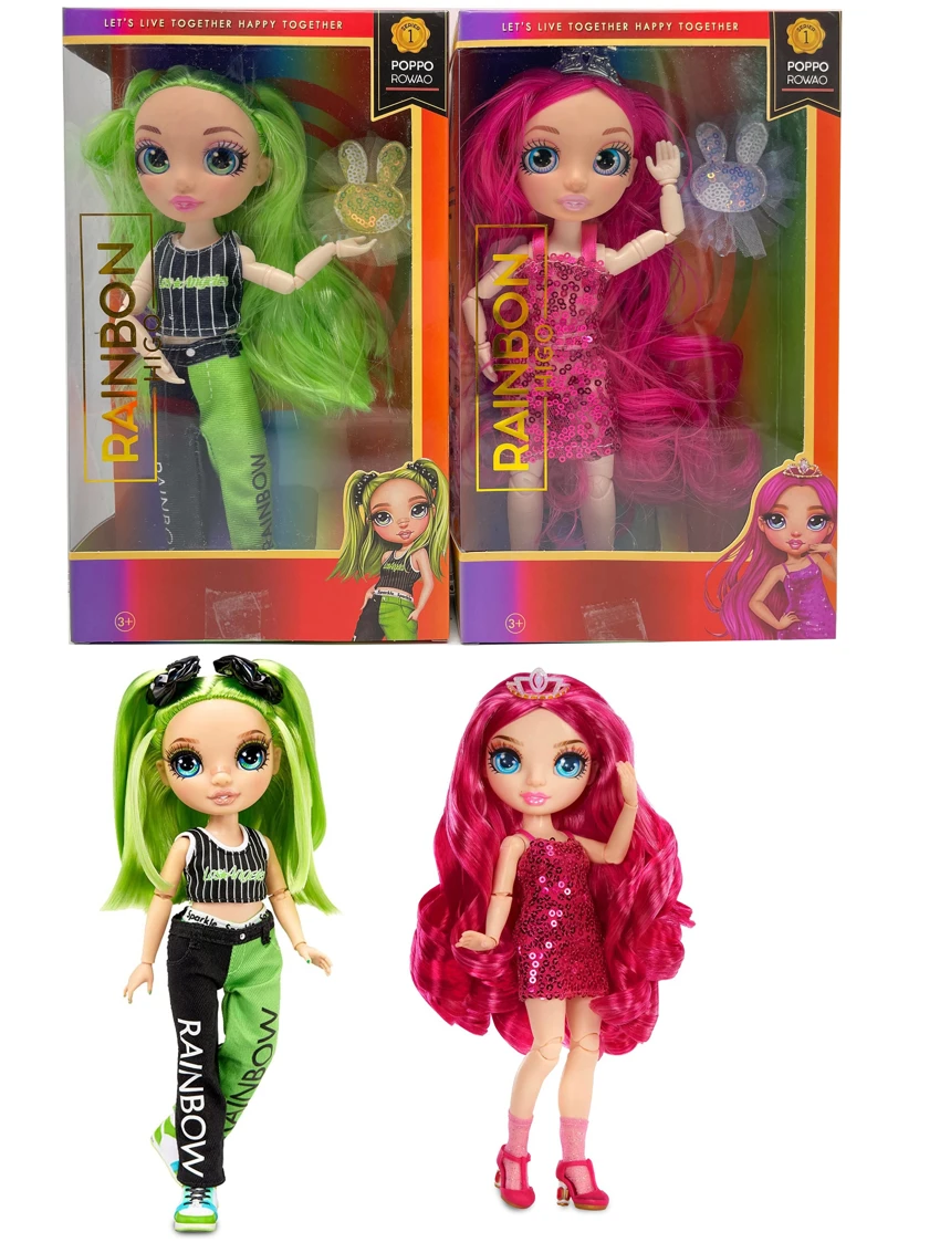 ธีมของขวัญพรีเมี่ยม 1 ต่อ 1 10 นิ้ว 12 ข้อต่อ แก้วจริงจริงลูกตาสายรุ้งสูงเซอร์ไพรส์สายรุ้งเด็กมัธยมกับชุดแต่งงานสีสันลูกปัดกิ๊บผม 2 แบบผสม