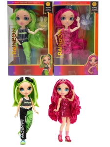 ธีมของขวัญพรีเมี่ยม 1 ต่อ 1 10 นิ้ว 12 ข้อต่อ แก้วจริงจริงลูกตาสายรุ้งสูงเซอร์ไพรส์สายรุ้งเด็กมัธยมกับชุดแต่งงานสีสันลูกปัดกิ๊บผม 2 แบบผสม