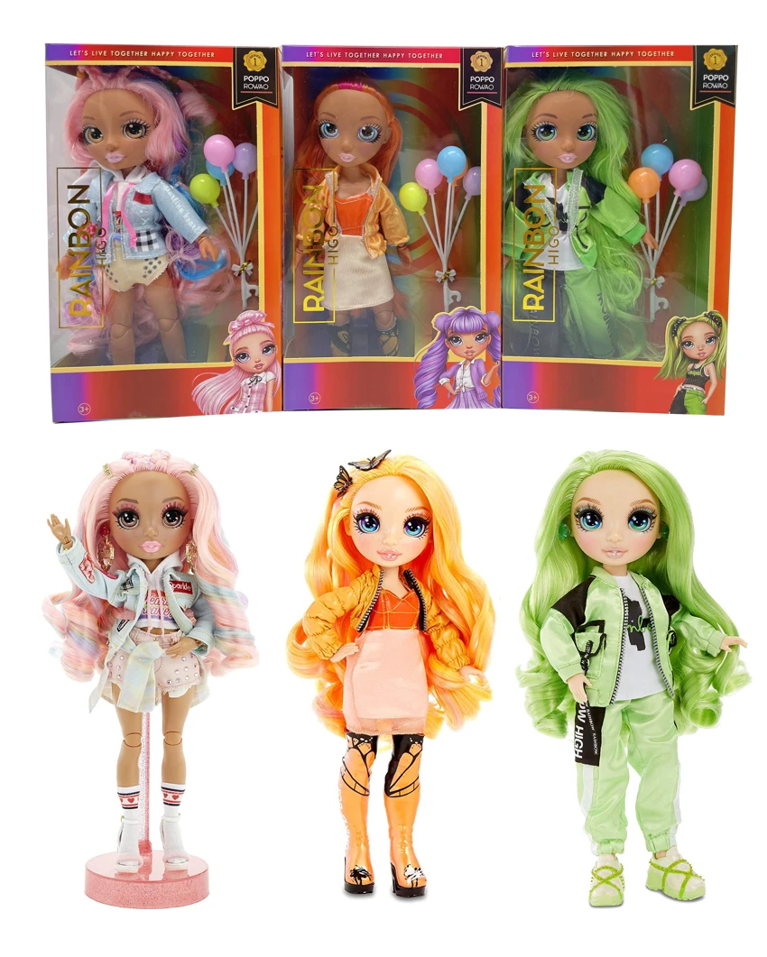 Hadiah kelas atas tema 1 - to - 1 10 inci 12 sendi padat mata kaca asli Rainbow tinggi kejutan pelangi bayi sekolah menengah dengan balon 3 campuran