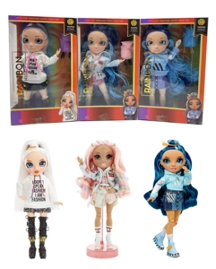 Hadiah kelas atas tema 1 - to - 1 10 inci 12 sendi padat mata kaca asli Rainbow tinggi kejutan pelangi sekolah menengah bayi dengan tas sekolah elang 3 campuran