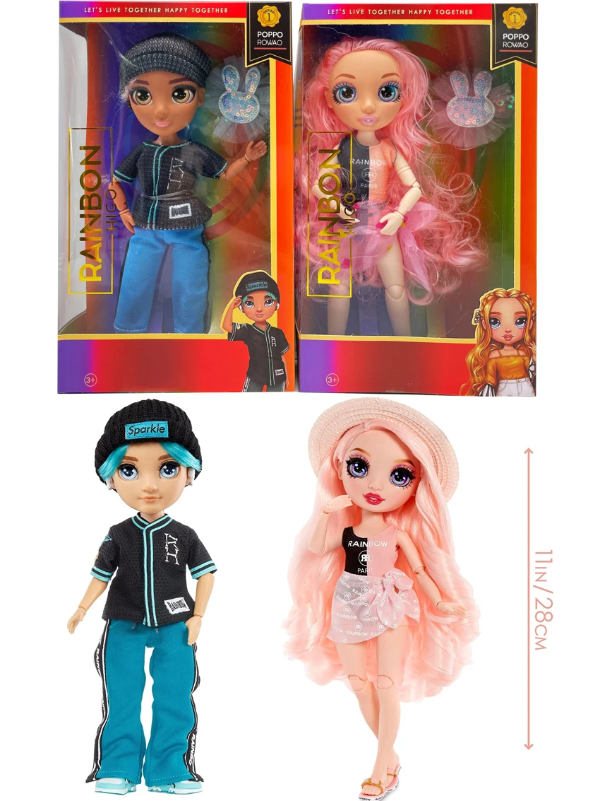 ธีมของขวัญพรีเมี่ยม 1 ต่อ 1 10 นิ้ว 12 ข้อต่อ แก้วจริงจริงลูกตาสายรุ้งสูงเซอร์ไพรส์สายรุ้งเด็กมัธยมกับชุดแต่งงานสีสันลูกปัดกิ๊บผม 2 แบบผสม