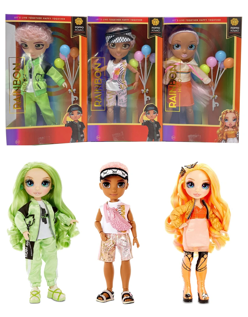 Hadiah kelas atas tema 1 - to - 1 10 inci 12 sendi padat mata kaca asli Rainbow tinggi kejutan pelangi bayi sekolah menengah dengan balon 3 campuran