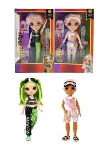 Hadiah musim dingin kelas atas tema 1 - to - 1 10 inci 12 sendi padat bola mata kaca asli Rainbow High Surprise Rainbow High School Baby dengan ski dan set kereta luncur 2 campuran