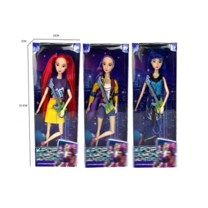 K-POP Huntress Girl Group Live Action Version, 11.5-inch 12-joint solid body Rumi stage performance Barbie with guitar, 3 styles assorted