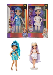 Hadiah musim dingin kelas atas tema 1 - to - 1 10 inci 12 sendi padat bola mata kaca asli Rainbow High Surprise Rainbow High School Baby dengan ski dan set kereta luncur 2 campuran