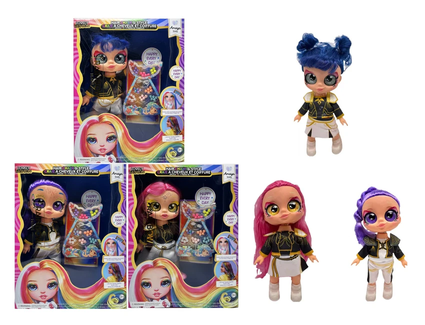 Kartun 5D [Goyangkan Kepala] Mata Sejati 14 inci penuh boneka berburu setan dengan fungsi lagu tema musik, kalung manik-manik, set tema 3 campuran.