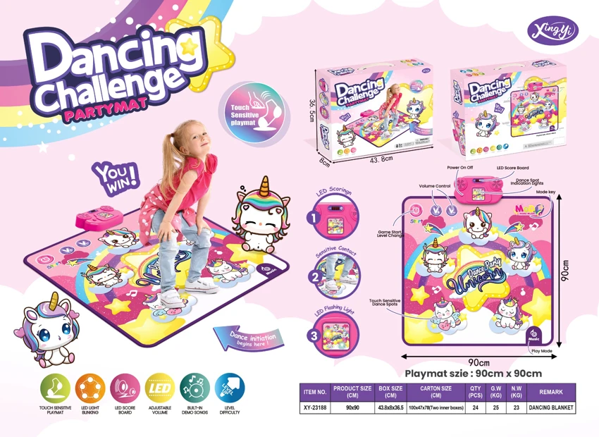 5-grid dance mat (Unicorn)