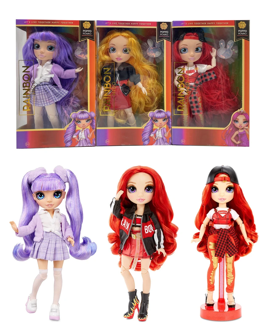 ธีมของขวัญพรีเมี่ยม 1 ต่อ 1 10 นิ้ว 12 ข้อต่อ แก้วจริงจริงลูกตาสายรุ้งสูงเซอร์ไพรส์สายรุ้งเด็กมัธยมกับชุดแต่งงานสีสันลูกปัดกิ๊บผม 3 แบบผสม