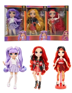 ธีมของขวัญพรีเมี่ยม 1 ต่อ 1 10 นิ้ว 12 ข้อต่อ แก้วจริงจริงลูกตาสายรุ้งสูงเซอร์ไพรส์สายรุ้งเด็กมัธยมกับชุดแต่งงานสีสันลูกปัดกิ๊บผม 3 แบบผสม