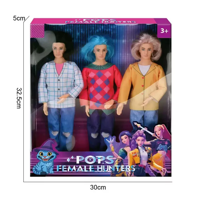 1 - to - 1 K-POP Iblis Berburu Pria Live Action 11.5 inci 12 sendi tubuh padat Baby skirt Baby Suga Barbie 3 orang campuran