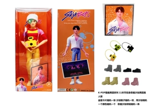 1 - to - 1 K-POP Demon Hunt Man 's Group Live Action 11.5 inci 11 sendi solid ABBy Abby dengan satu kartu Golden Mink   Dengan kamera pemburu setan.