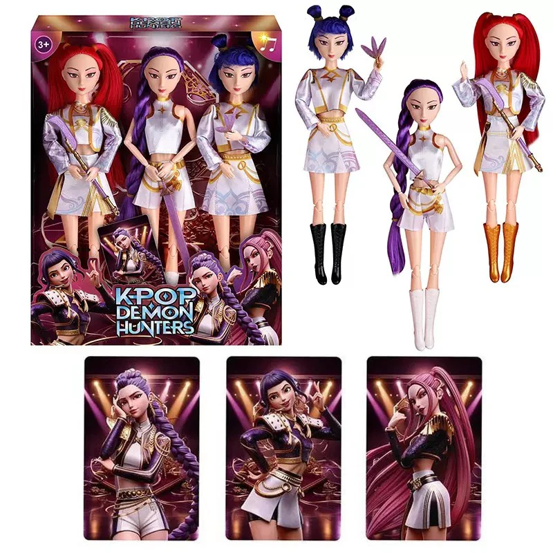 K-POP เวอร์ชั่น 11.5 นิ้ว 12 ข้อ รูมิโซ่ มิราล ร้องเพลง บาร์บี้ พร้อมอาวุธ 3 คน ผสมพร้อมการ์ด