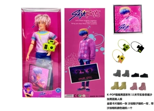 1:1 K-POP Demon Boy Group Live Action Version, 11.5-inch 11-joint solid body Baby Saia with one sable card and demon camera