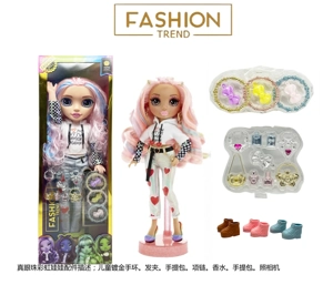 OMG.LOL series high-end lace luminous box, 32-inch blow molding rainbow giant doll with 12D real eyes, hard blow molding body, flashing lights, music and theme song