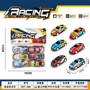 68 Tin Pull-Back Car Packing: PVC Header Bag