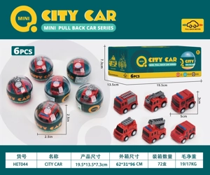 Pull-Back Car Capsule Toy (Fire Fighting)