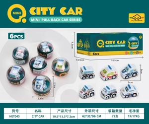 Pull-Back Car Capsule Toy (White Police)