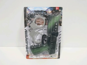 Spray Painted Flint Gun with Handcuffs