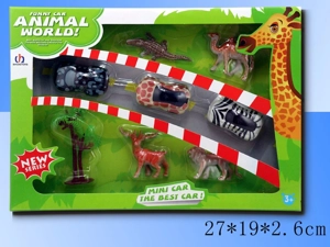 3-Piece Boxed Animal Pull-back Car