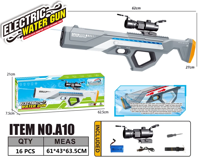 Space Self-Priming Water Gun (Colorful Flashing Light) Water Capacity: 450ml