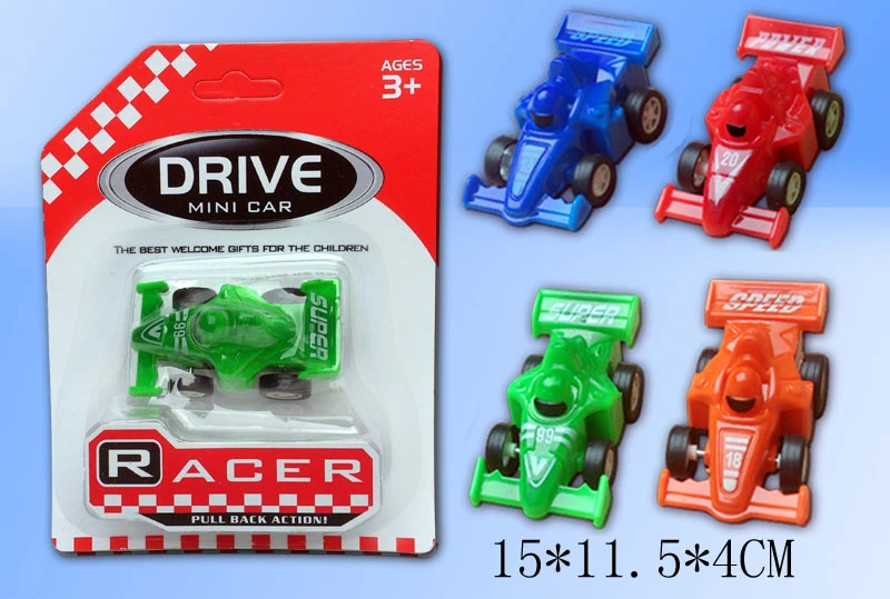 Single Blister Pack for Simulated Pull-back Formula Car