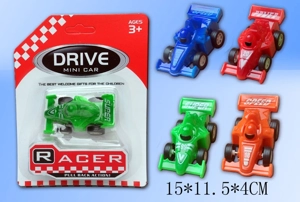 Single Blister Pack for Simulated Pull-back Formula Car
