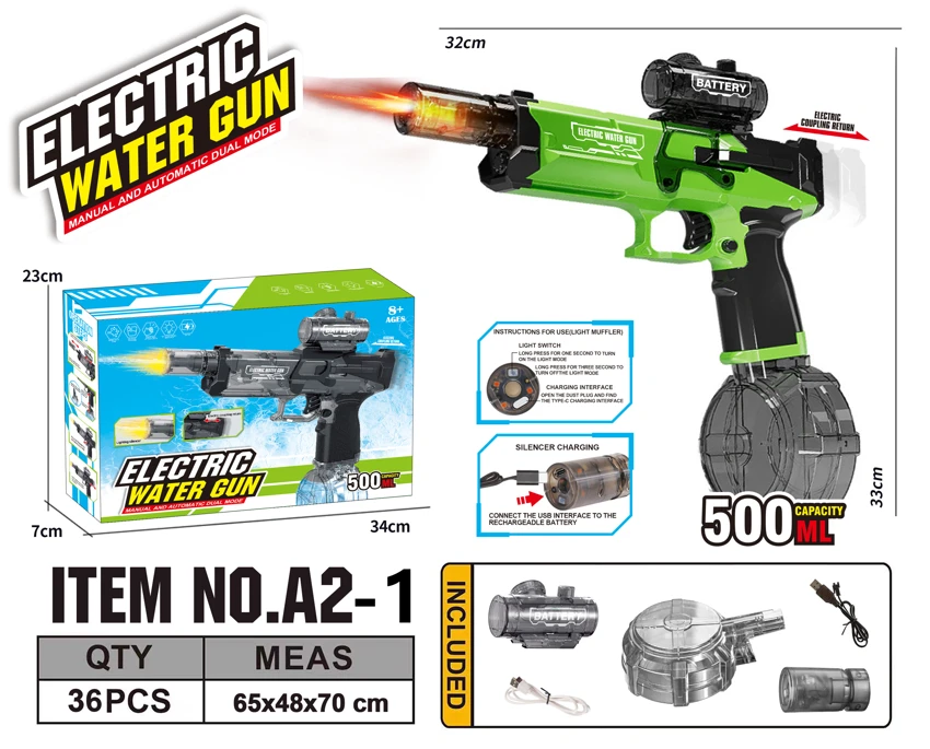 Fire & Ice Mouse Electric Water Gun (Water Capacity: 500ML)