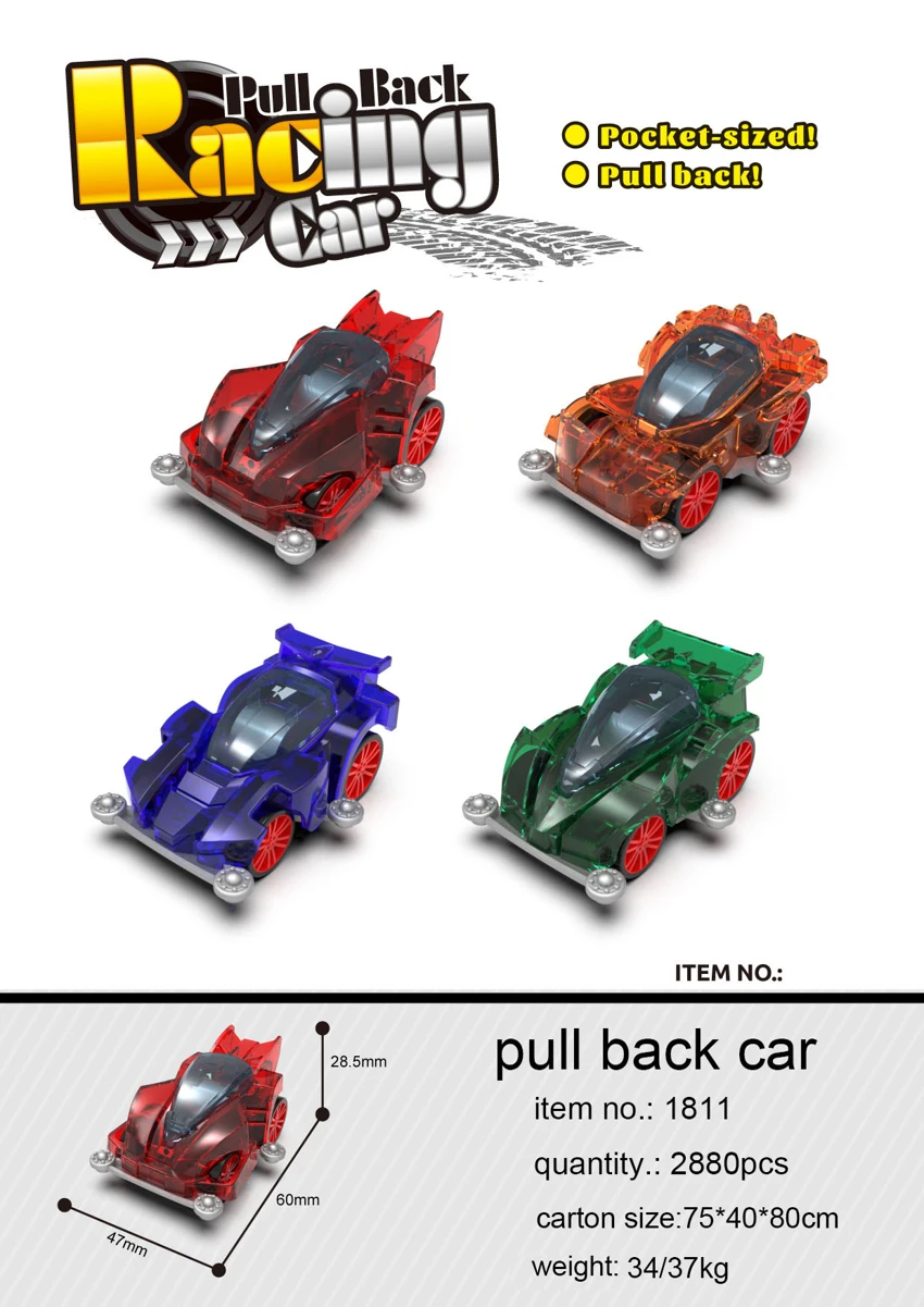 Transparent Pull-back 4WD Racing Car