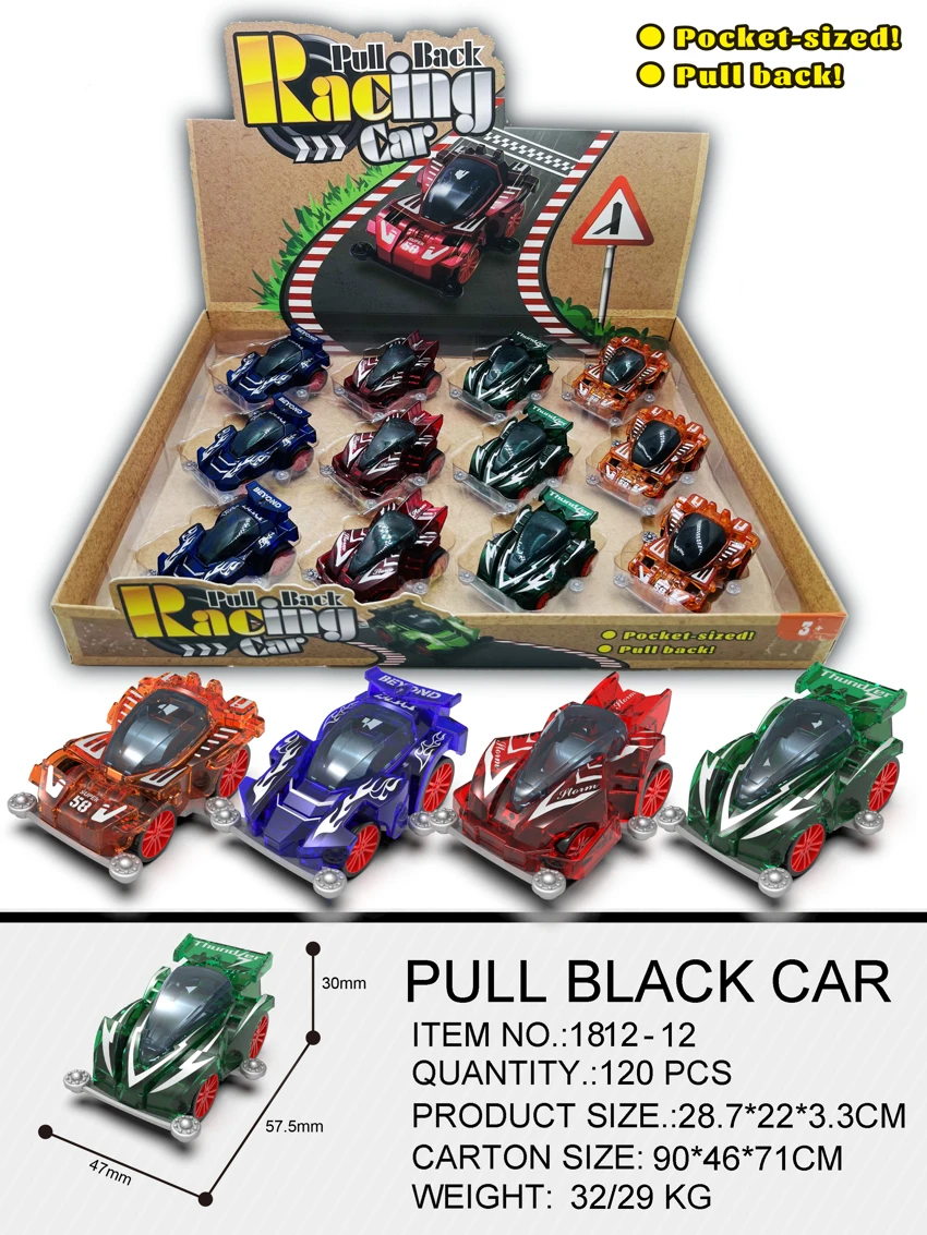 Transparent Pull-back 4WD Racing Car