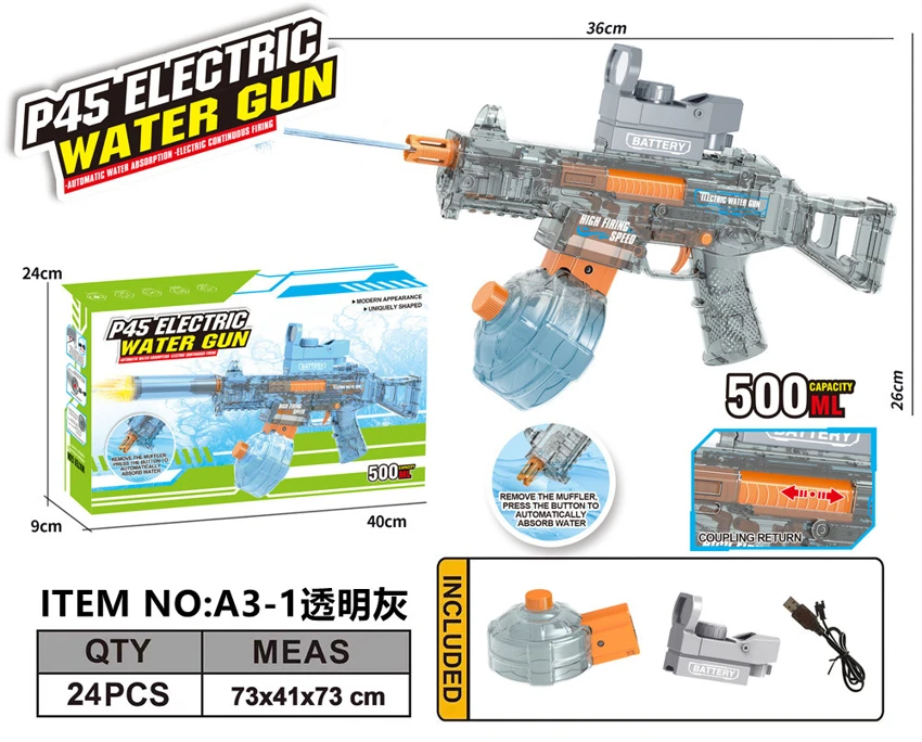 P45 High-Speed Electric Self-Priming Water Gun (Water Capacity: 500ML)
