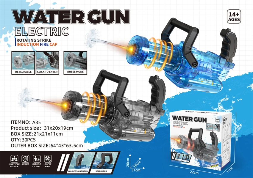 Gatling Water Gun, Water Capacity: 350ml