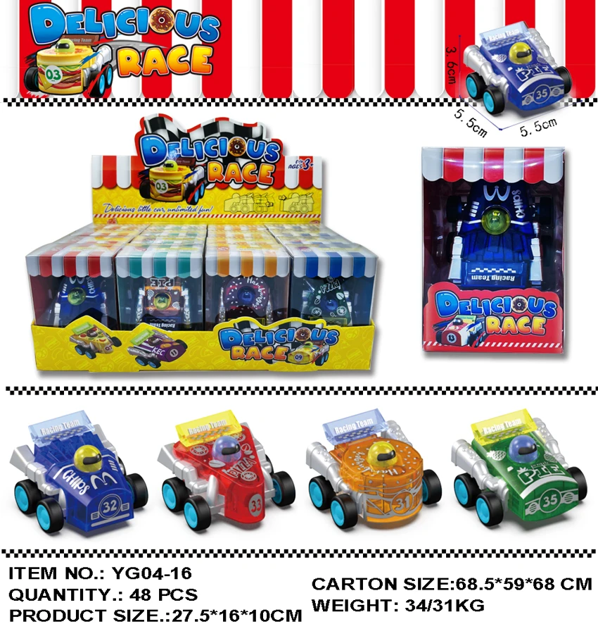 Transparent Food-themed Pull-back Car