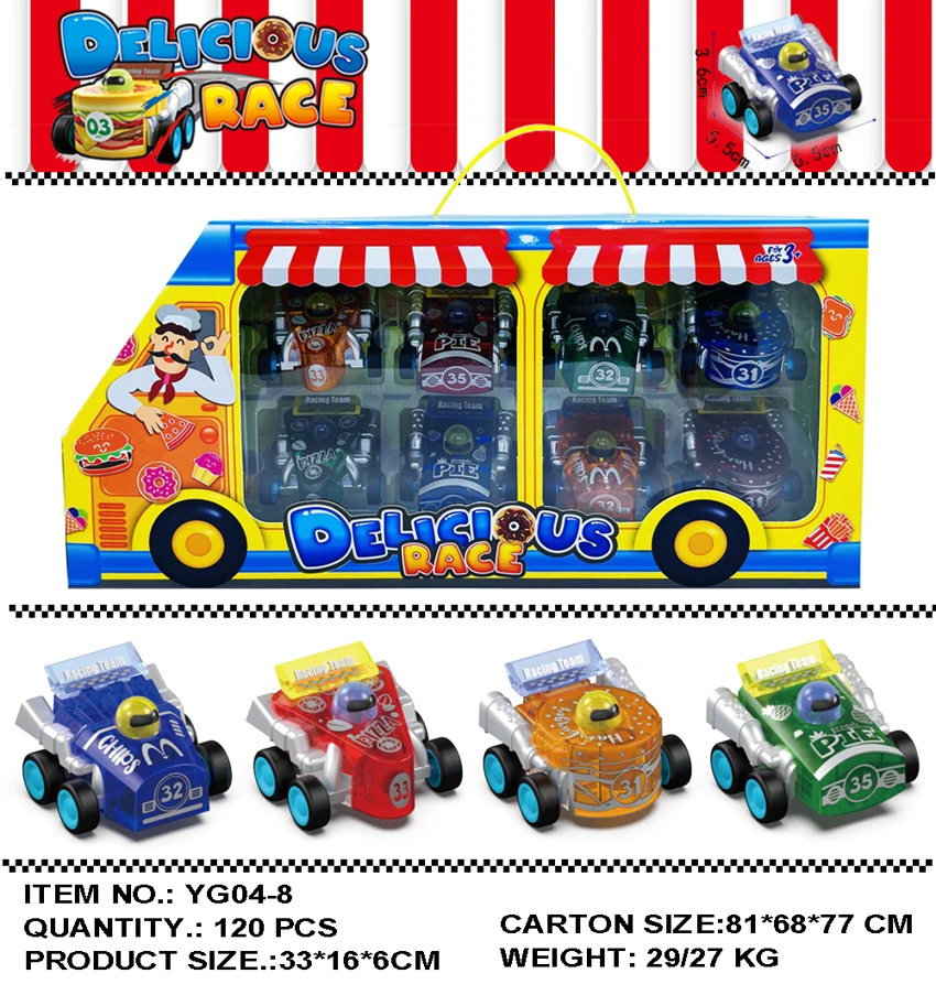 Transparent Food-themed Pull-back Car