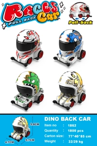 Colorful Helmet Mini Pull-back Racing Car