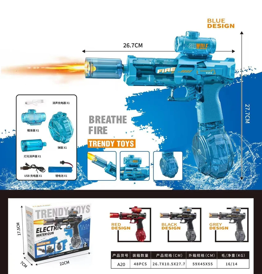 Mini Ice Mouse Electric Water Gun (3 Colors Mixed) Water Capacity: 350ml