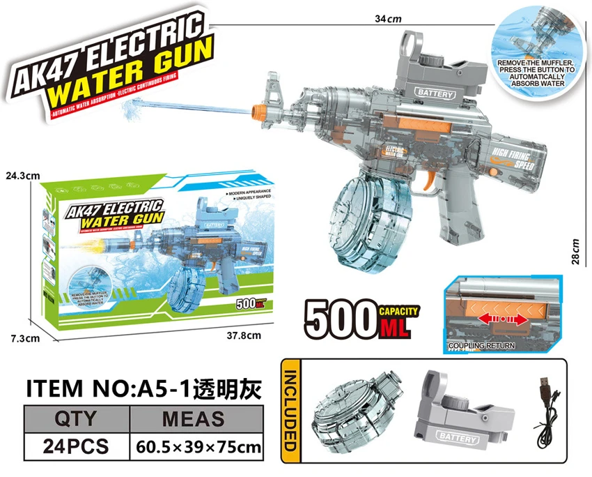 AK47 High-Speed Electric Self-Priming Water Gun (Water Capacity: 500ML)