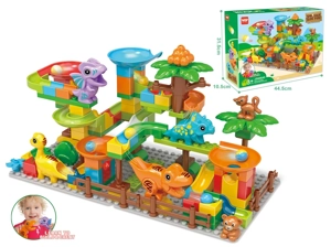 Large Particle 4-style Dinosaur Slide Assembled Building Blocks Educational Toy 135PCS