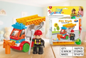 DIY Creative Fire Truck Desktop Large Particle Building Blocks Compatible with Lego Educational Toy 14PCS