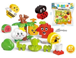 Vegetable Farm Large Particle Building Blocks Compatible with Lego DIY Assembled Educational Stress Relief Pretend Play Cartoon Toy 47PCS