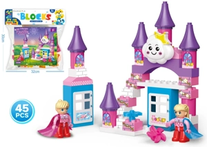 Princess Castle Frozen Series Large Particle Building Blocks Compatible with Lego DIY Assembled Educational Stress Relief Pretend Play Cartoon Toy 45PCS