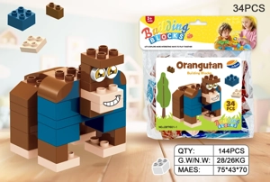 Gorilla Large Particle Building Blocks Compatible with Lego 34PCS