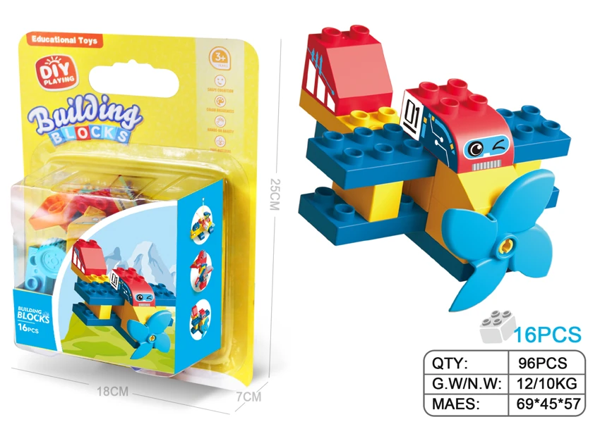 Airplane Large Particle Building Blocks Compatible with Lego 18PCS