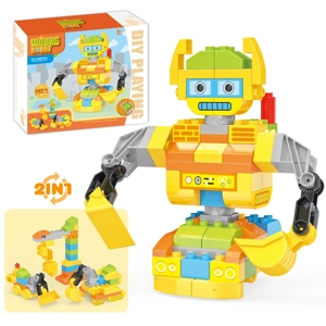 Creative Large Particle Engineering Robot Building Blocks – Rotatable Arm Educational Stress Relief Toy